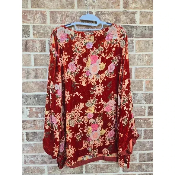 Johnny Was Paisley Kimi Velvet Floral Tunic Top Boho Chic Size xxl - Picture 7 of 7